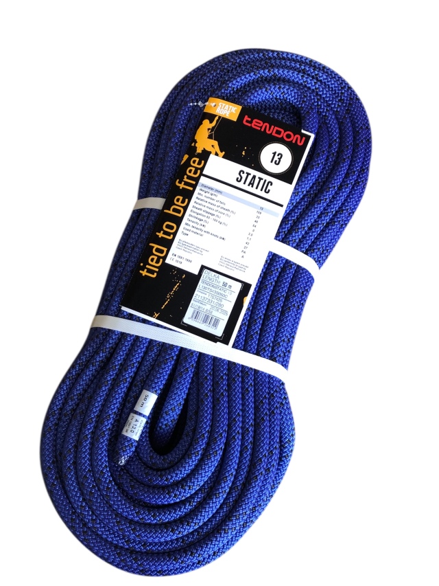 セミスタティックロープ 13mm50 m テンドン ブルーEN1891