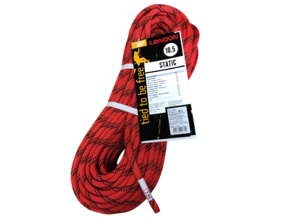 セミスタティックロープ 10.5mm50 m テンドン レッドEN1891