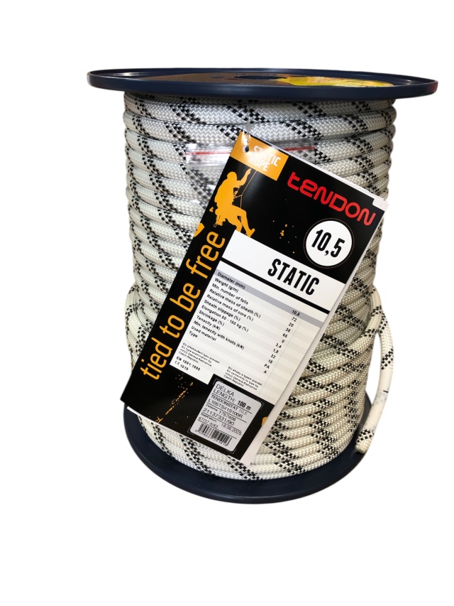 セミスタティックロープ 10.5mm100 m テンドン ホワイトEN1891