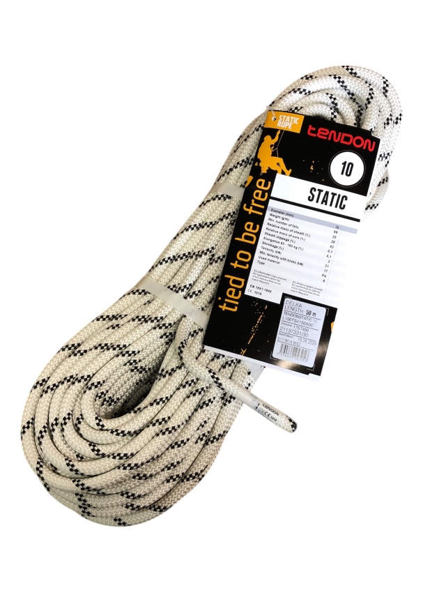セミスタティックロープ 10mm50 m テンドン ホワイトEN1891