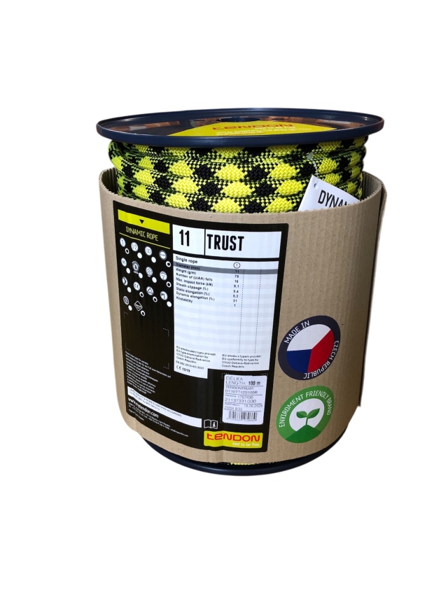 テンドン ダイナミックロープ トラスト 11mm 100m イエロー