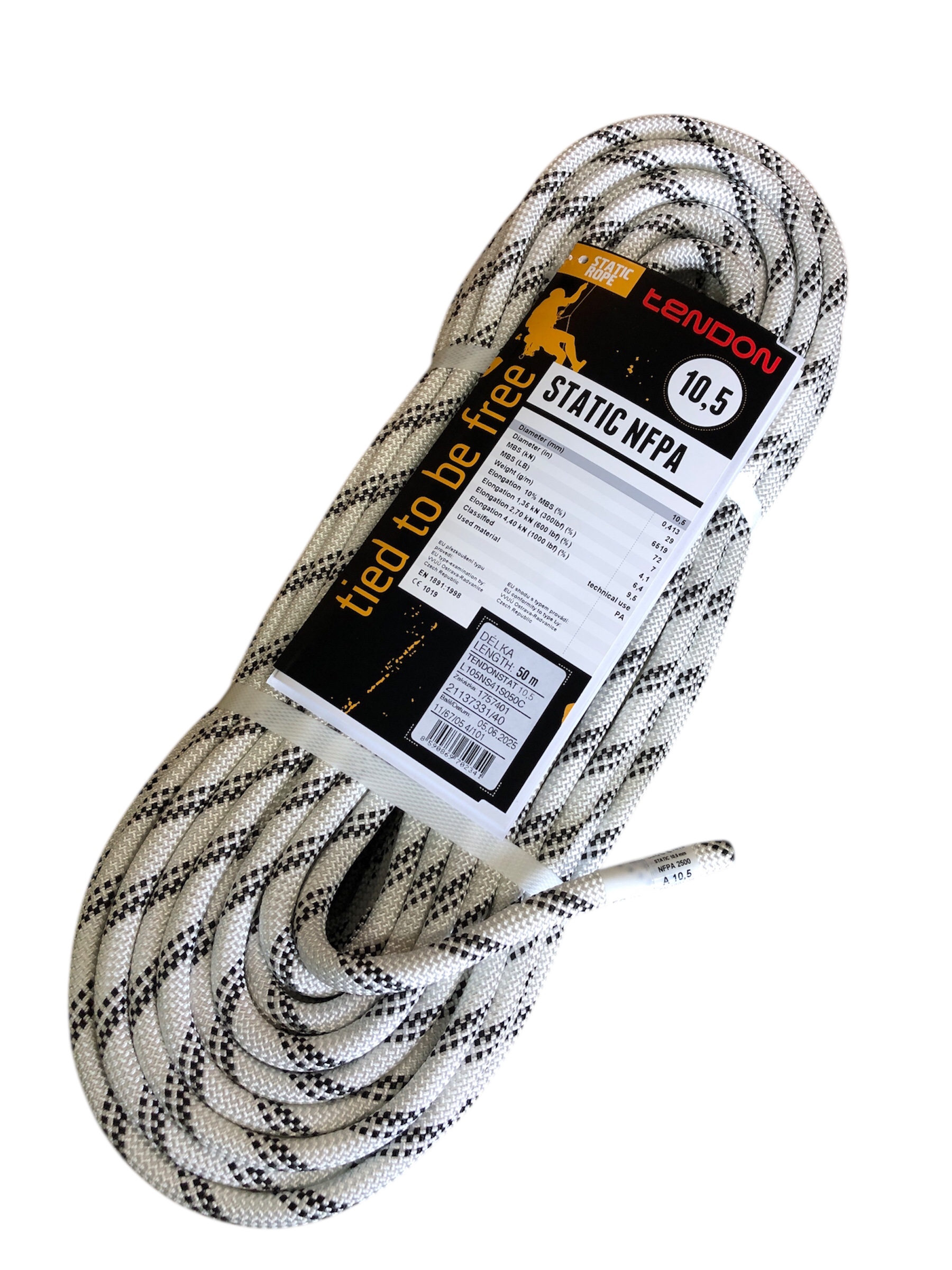 テンドン スタティックプロNFPA 10.5mm50m ホワイト 【32kN】