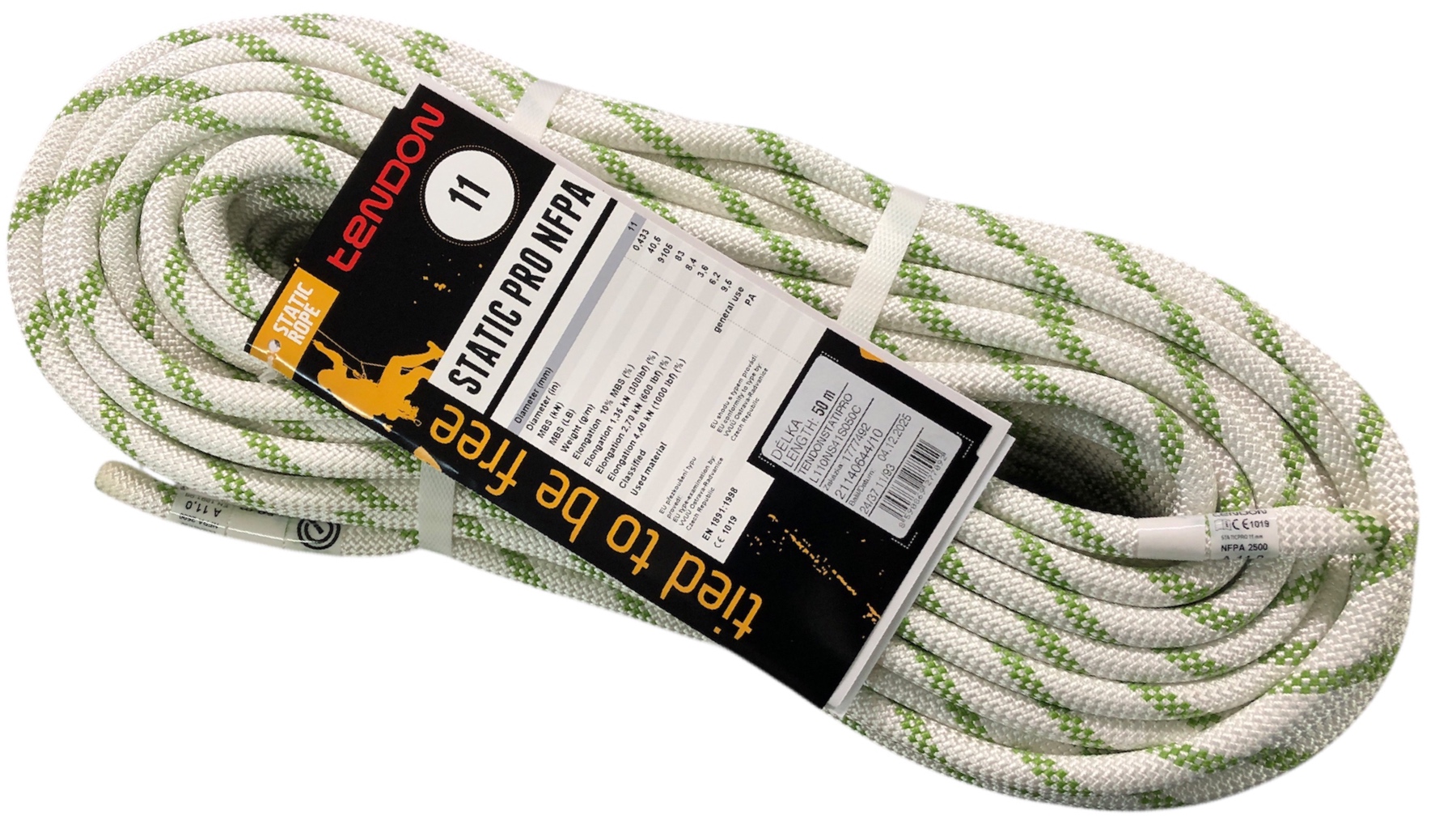 テンドン スタティックプロNFPA 11mm50m ホワイト 【40kN】