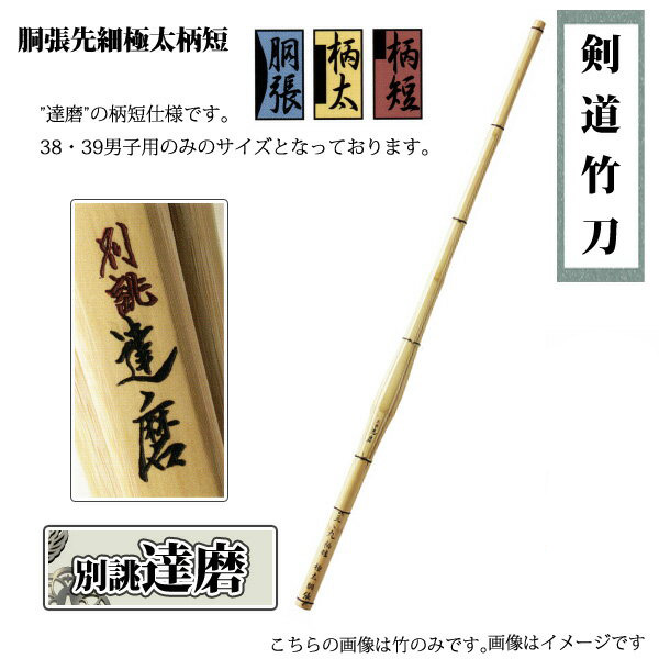 ◇剣道 竹刀 胴張先細 極太柄短 別誂達磨 39 男子 一般向け 左手