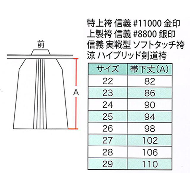 剣道 信義 実戦型ソフトタッチ袴 23号 24号 正藍染 ウォッシュ