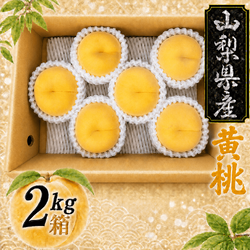 【山梨県産　桃 甲斐黄桃】【黄　桃】（９月中下旬頃～）【２ｋｇ箱】
