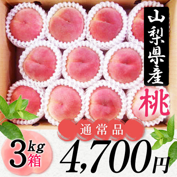 山梨県産 桃 3kg箱（お買得品）】甘くて美味しい桃 【白鳳
