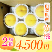 【山梨県産　桃 エッグピーチ】【黄　桃】（８月上旬頃～）【２ｋｇ箱】