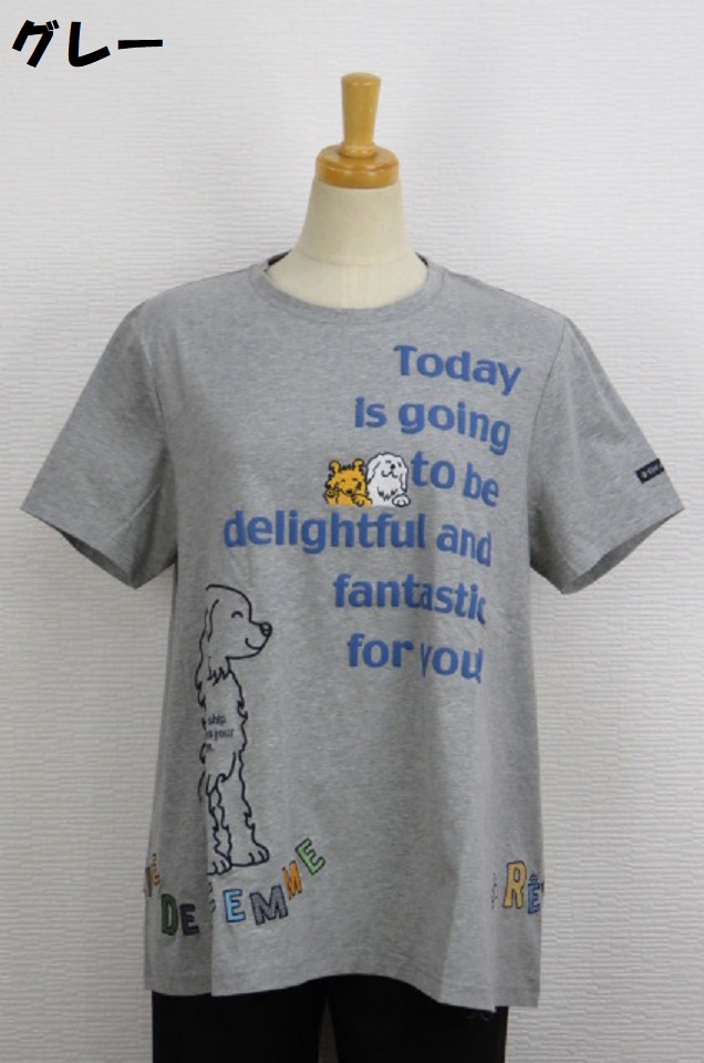 242-1002　ラウンドネックAラインTシャツ（綿92％、ポリウレ8％）サイズ：M・L・XL