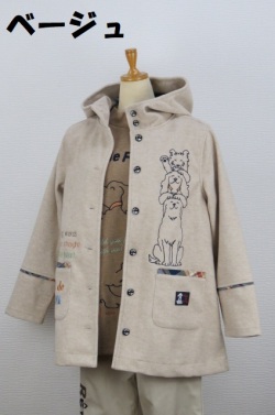 254-1008　フード付きフリースコート（ポリ80％、綿10％、アクリル10％）サイズ：Ｍ・Ｌ・ＸＬ