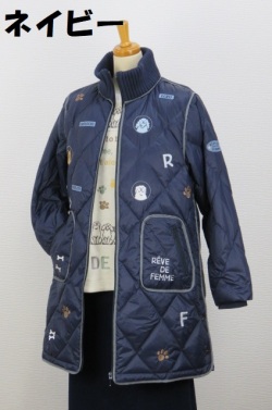 254-2002　キルティングダウンコート（中綿：ダウン80％、フェザー20％）サイズ：Ｍ・Ｌ・ＸＬ