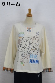 251-1004　チェック切り替え薄手長袖Tシャツ（綿70％、ポリ25％、ポリウレ5％）サイズ：M・L・XL