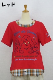 252-1001　チェック切り替え半袖Ｔシャツ　（綿100％）サイズ：Ｍ・Ｌ・ＸＬ
