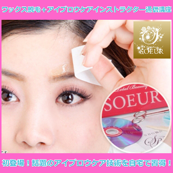 新感覚　アイブロウケアインストラクター＋ワックス脱毛通信講座【Ｗ資格】ディプロマ込