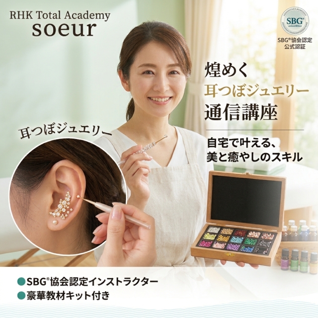 耳つぼジュエリーインストラクター通信講座 (認定証発行代金込み)