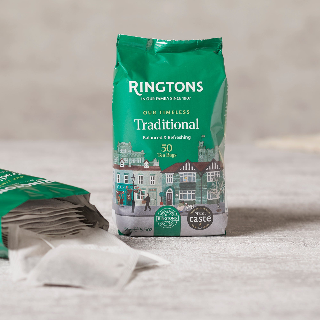 英国紅茶 Ringtons リントンズ【TRADITIONAL トラディショナル】50包100杯分(茶葉150g)