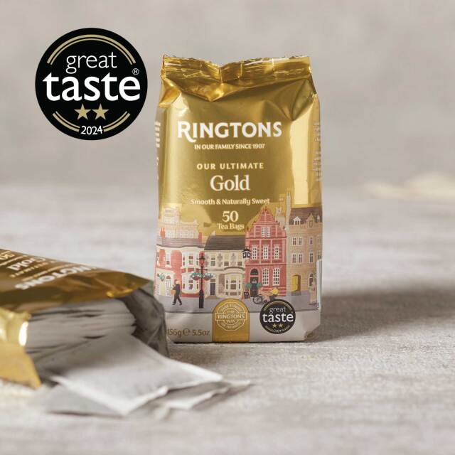 英国紅茶 Ringtons リントンズ【GOLD ゴールド】50包100杯分(茶葉150g)