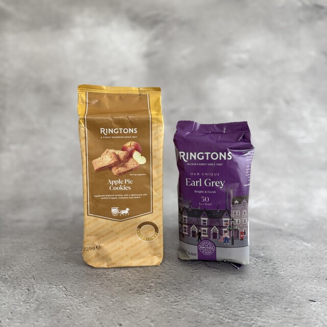 英国紅茶 Ringtons リントンズ 【アールグレイ＆アップルパイクッキーペアリングセット】