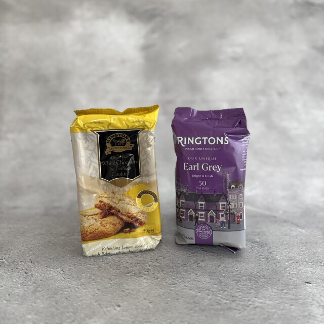 英国紅茶 Ringtons リントンズ 【アールグレイ＆ホワイトチョコレートレモンクッキーペアリングセット】