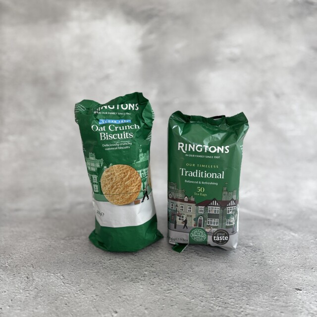 英国紅茶 Ringtons リントンズ 【トラディショナル＆オーツクランチビスケットペアリングセット】