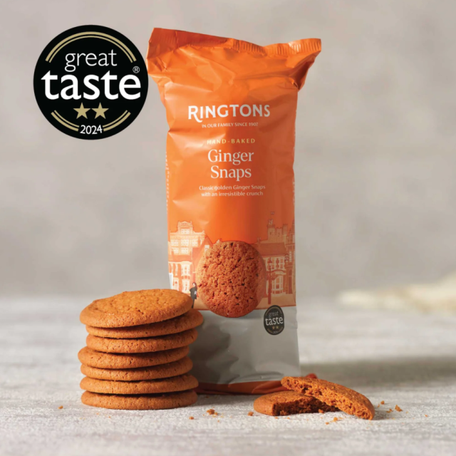 英国紅茶 Ringtons リントンズ【紅茶商が紅茶に合うレシピで作った ジンジャースナップ】300g