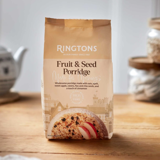 英国紅茶 Ringtons リントンズ【紅茶商が朝食のために作ったフルーツ＆シードのポリッジ  】300g