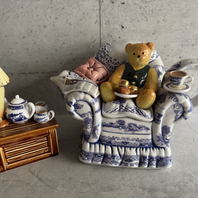 リントンズ テディーベア ポールカーデュー コレクタブル ティーポット リントンズ テディーベア ポール・カーデュー コレクタブル