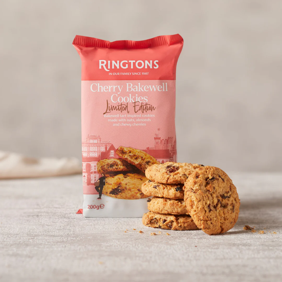 英国紅茶 Ringtons リントンズ 期間限定販売【チェリーベイクウェルクッキー】 200g