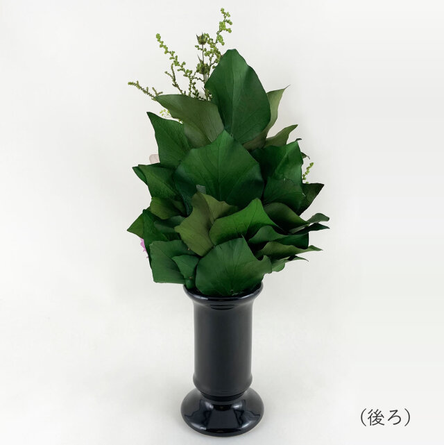 ❀専用❀ プリザーブドフラワー　仏花　お供え花　一基　花器付　輪菊デンファレ 仏花 プリザーブドフラワー 仏壇用 デンファレ 菊 オレンジ