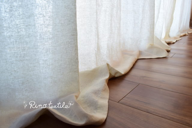 フランス産リネンカーテン　リノフレンチ　アイボリー