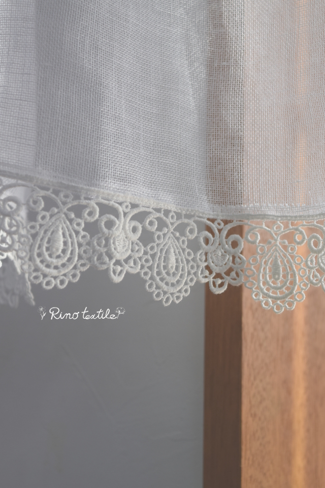 カフェカーテン　ケミカルレース　ココ　付き