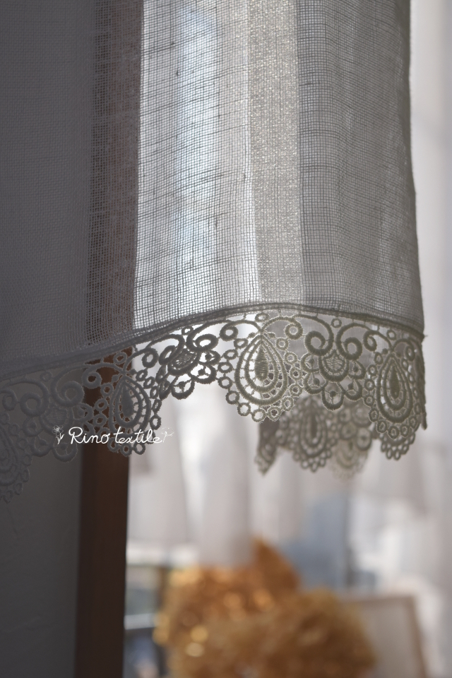 カフェカーテン　ケミカルレース　ココ　付き