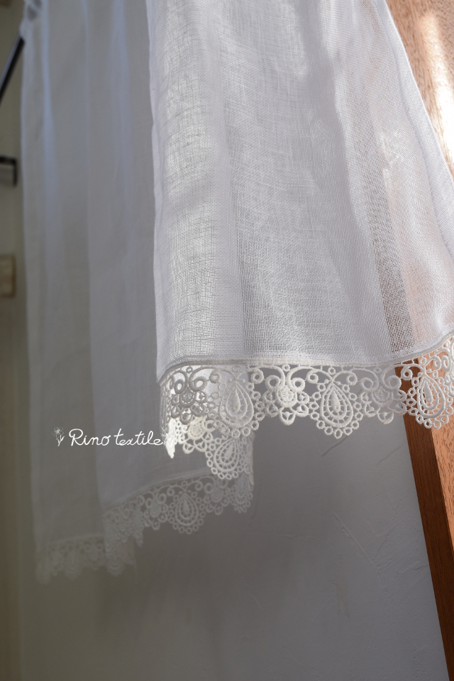 カフェカーテン　ケミカルレース　ココ　付き