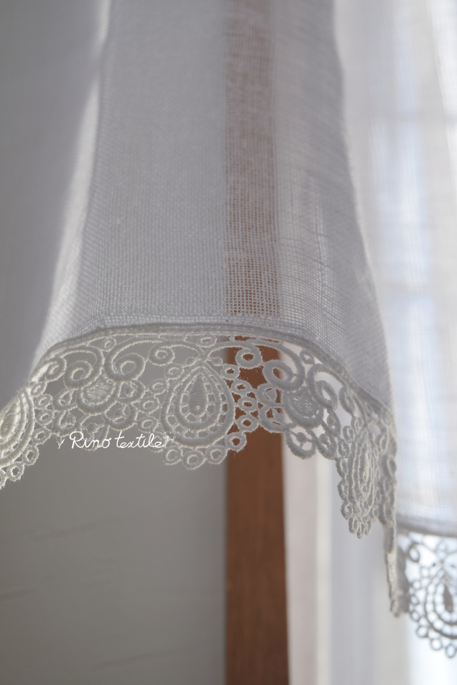 カフェカーテン　ケミカルレース　ココ　付き