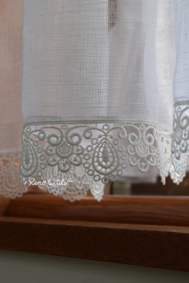 カフェカーテン　ケミカルレース　ココ　付き