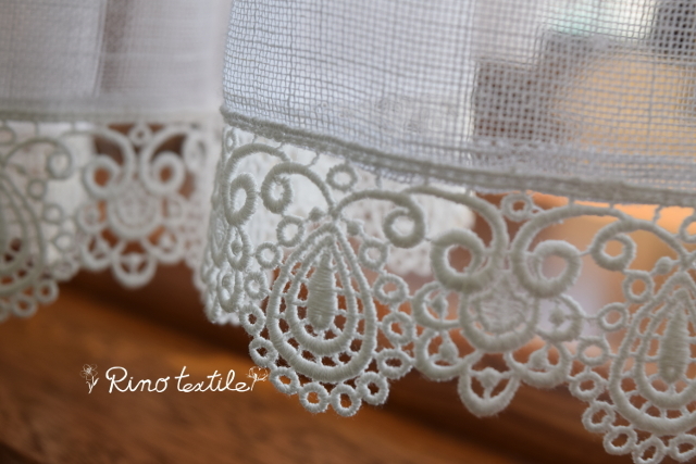 カフェカーテン　ケミカルレース　ココ　付き