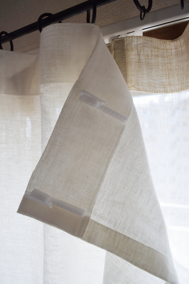 リネン＆ポリエステルカーテン　リノ　タタン　アイボリー
