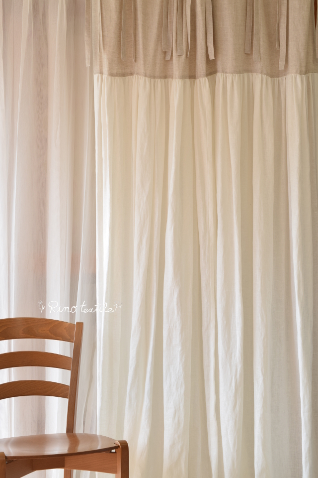 ツートンカラー ２色 ドレスカーテン リボン付き 薄厚地 リノモデラ グレー ホワイト サイズ 幅130ｃｍ 丈250ｃｍ