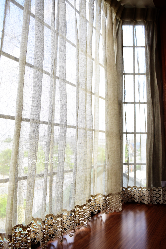 フランスリネン＆ボビンレース付き　リノパリスグレー