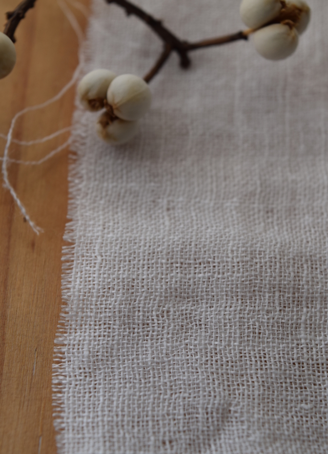 ダブルガーゼ リノナチュラル アイボリー】ノンプリーツ