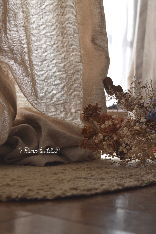 リネンカーテン　リノフレンチ　グレー