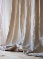 ライトグレージュ　リネン パネルカーテン　繋ぎ目なしの広幅188cm ライトグレージュ リネン パネルカーテン 繋ぎ目なしの広幅188cm