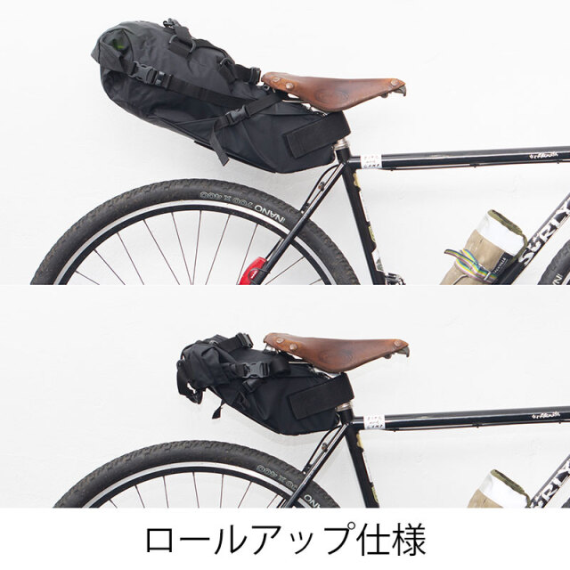 【トラベルサドルバッグ14L】 リュックに変形 バイクパッキング 大型 ロールトップ 取付金具不要 日本製 No.1050