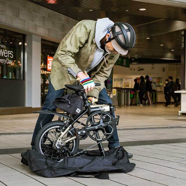 輪行バッグ Kシリーズ　Dahon Kシリーズ Brompton birdy Tyrell IVE ストラップ一体型　素早く輪行　日本製　No.1078