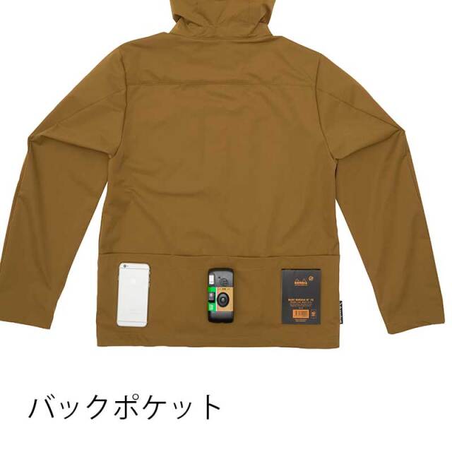 【バイクマンパーカーLight】動きやすい MoveFit(R)ストレッチ 撥水 防風 背ポケット フード付 日本製 No.2187