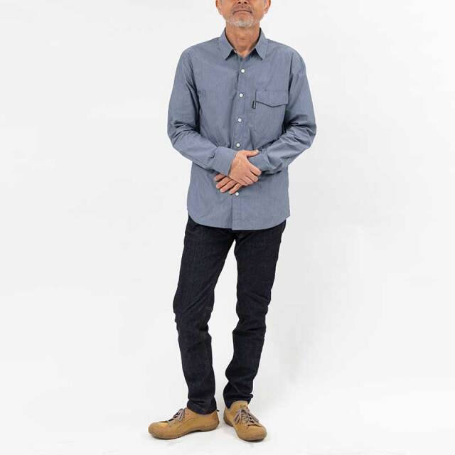 【プロツアラーシャツ】高耐久性 吸汗速乾に優れたトラベルシャツ コーデュラ 背ポケット 長袖 日本製 No2200