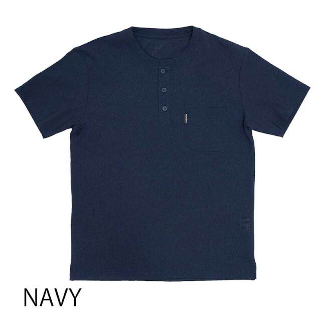 ヘンリーT】 ヘンリーネック 高通気性 吸汗速乾 軽量 背ポケット 日本