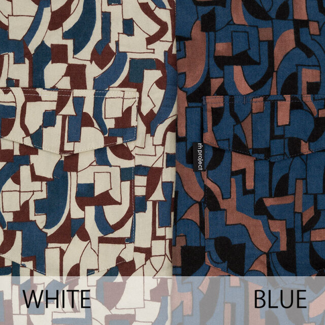 サイクリストネル モザイク】2024版 フランネルシャツ モダン柄 三分割