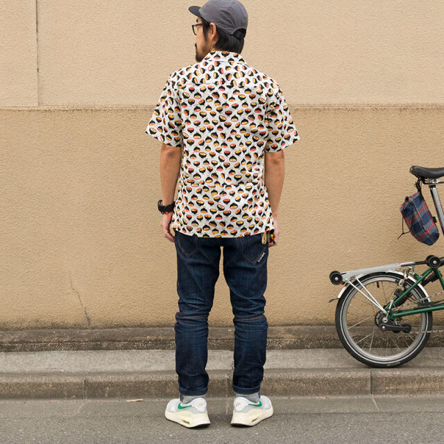 はらぺこアロハ 丼】どんぶり 柄 XS～XLサイズ 背ポケット 開襟 通気性