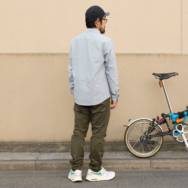 【CORDURA(R) オックスシャツ】肌触りよく頑丈 吸汗速乾  背ポケット 長袖 日本製 No2266